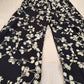 Beautiful Black Palazzo Pants With Beige Floral Design