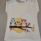 Appealing White Color Short Top With Owl Design For Women