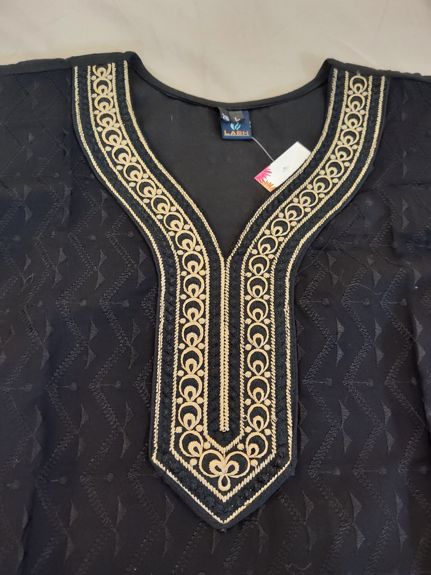 Attractive Black Color Short Top With Embroidery Work In USA