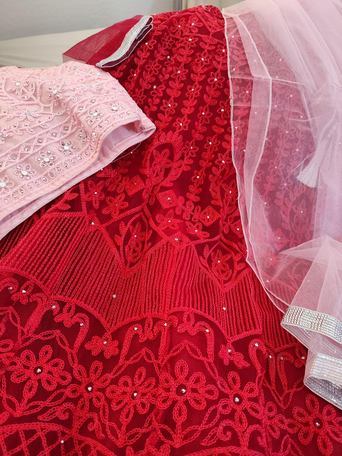 Gorgeous  Red Lehenga Choli Set Near Me