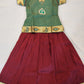 Traditional Maroon Color Designer Silk Langa Set For Kids