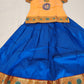 Attractive Blue Color Embroidery Work Silk Langa Set For Kids Near Me