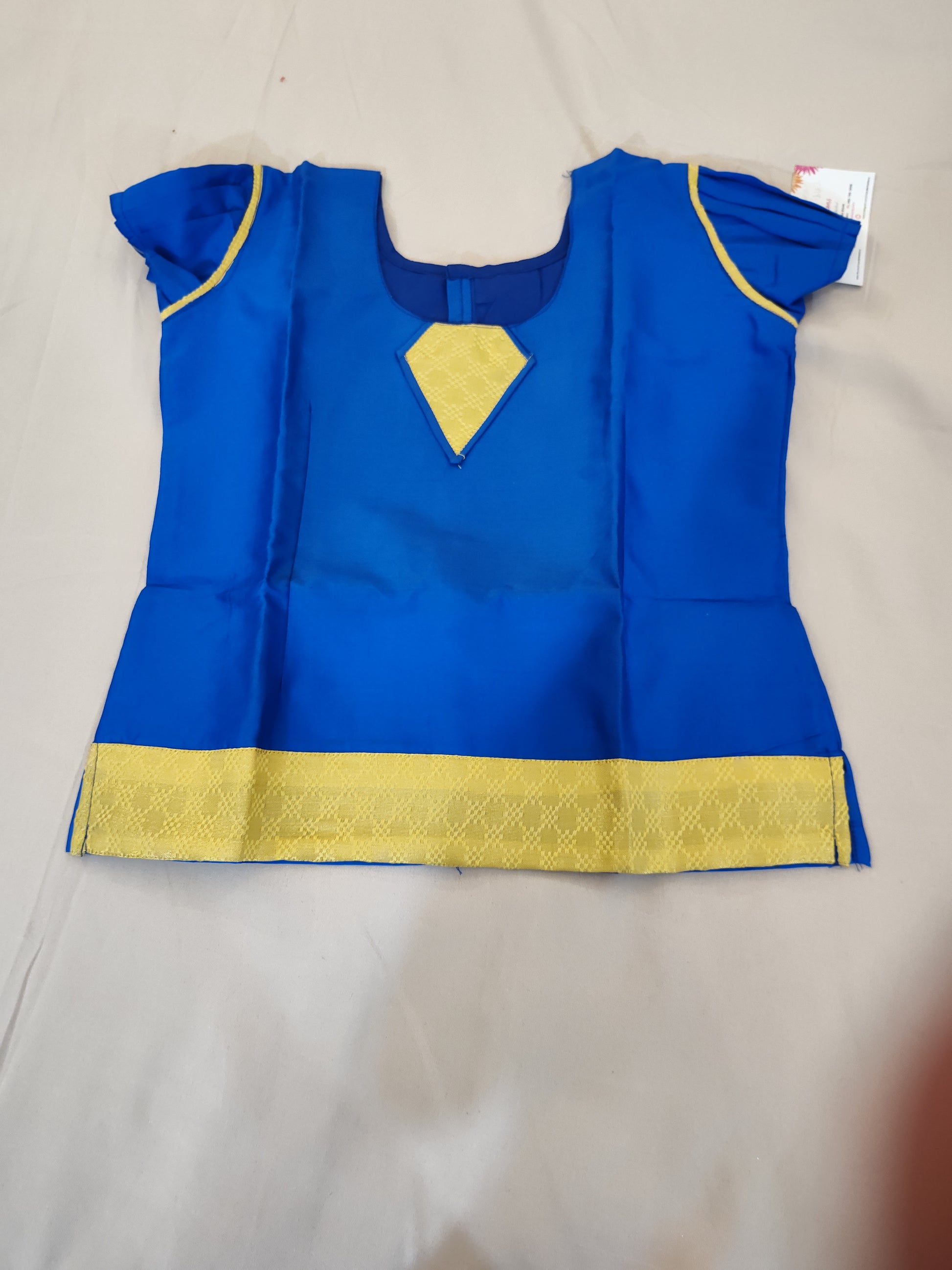 Gorgeous Blue Color Silk Langa Set For Kids In USA