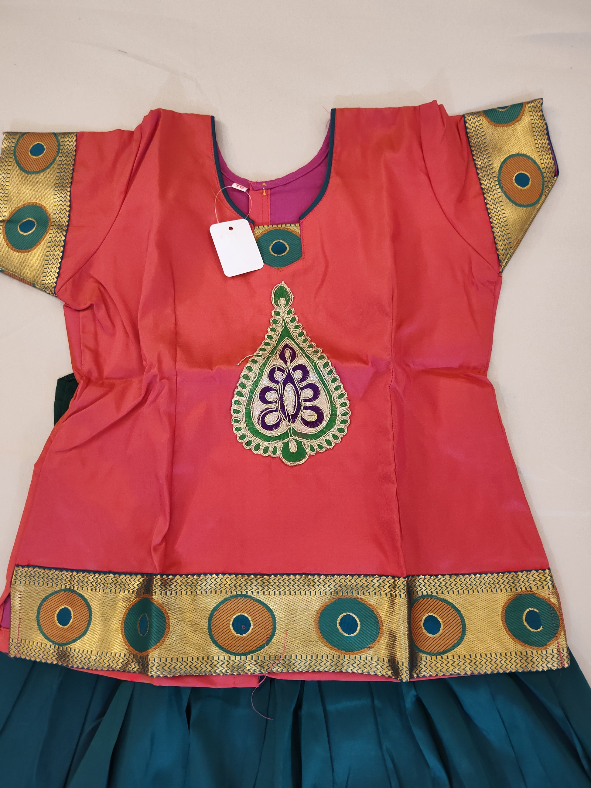 Appealing Green Color Embroidered Work Silk Langa Set In USA