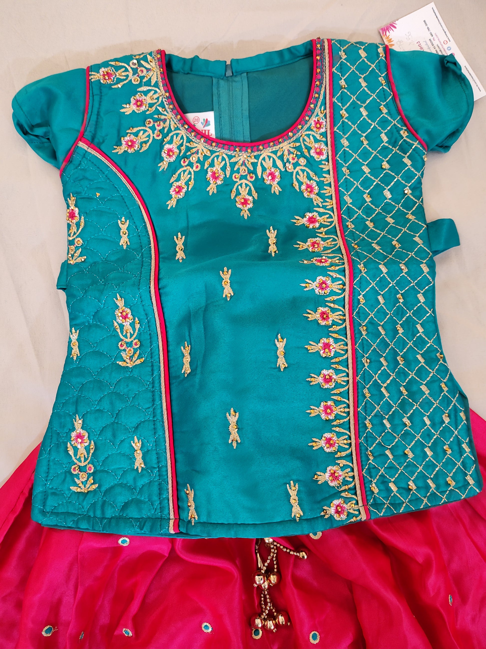 Gorgeous Green Langa Set With Dupatta In USA