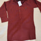 Elegant Maroon Color Cotton Kurta With Pajama Pants For Kids In USA