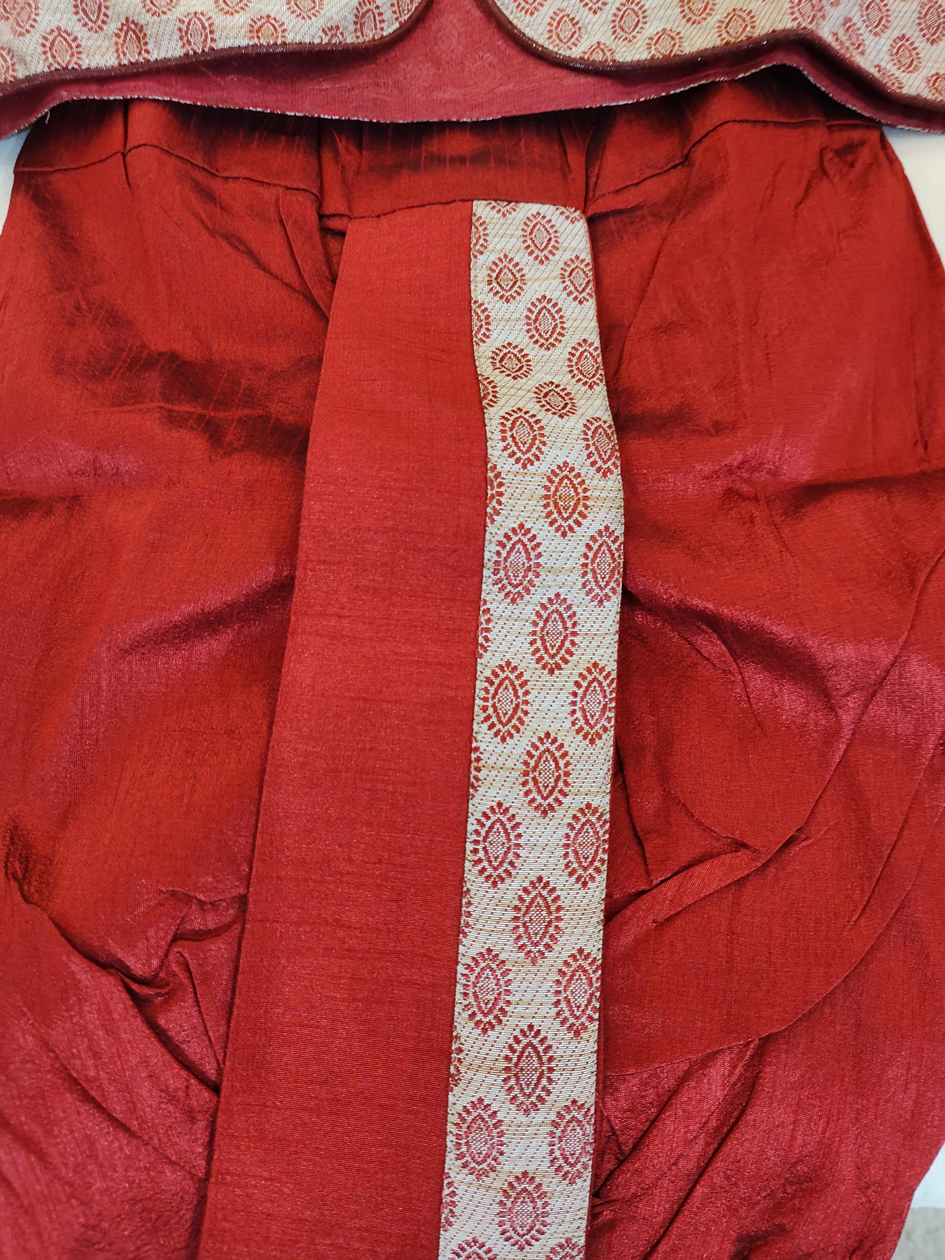 Traditional Maroon Color Kids Dhoti Style Pant With Brooch Pin In Flagstaff