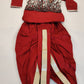 Beautiful Printed Maroon Color Kurta And Dhoti Style Pant With Brooch Pin Near Me