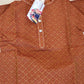 Charming Brown Color Cotton Kurta With Pajama Pants For Kids In Mesa 
