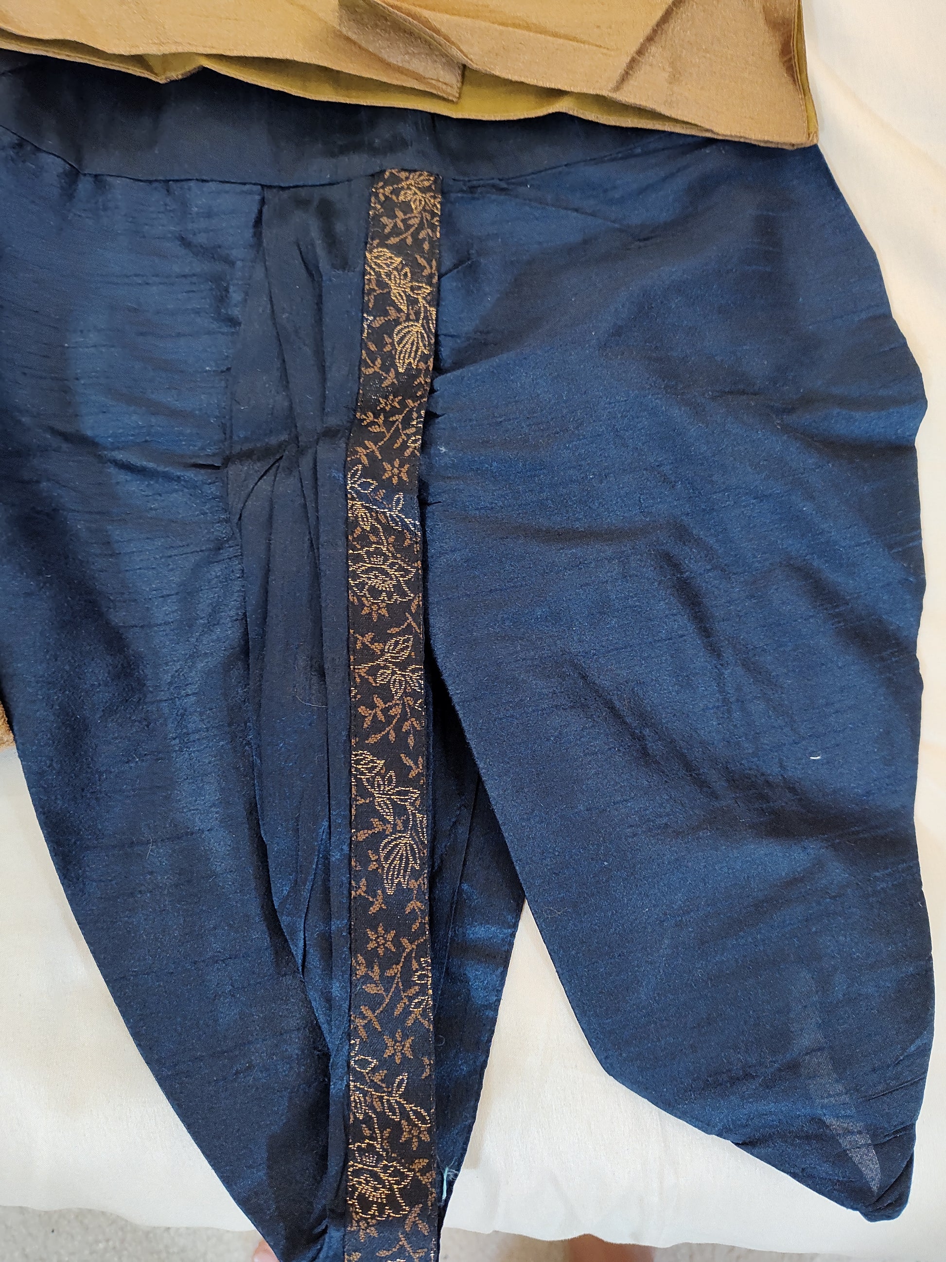 Gorgeous Brown Color Boys Silk Cotton Kurta Pajama Pant And Blue Dhoti Style Pant In USA