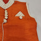 Beautiful Kids Orange Color Silk Kurta Set With Dhoti Style Pant In Yuma