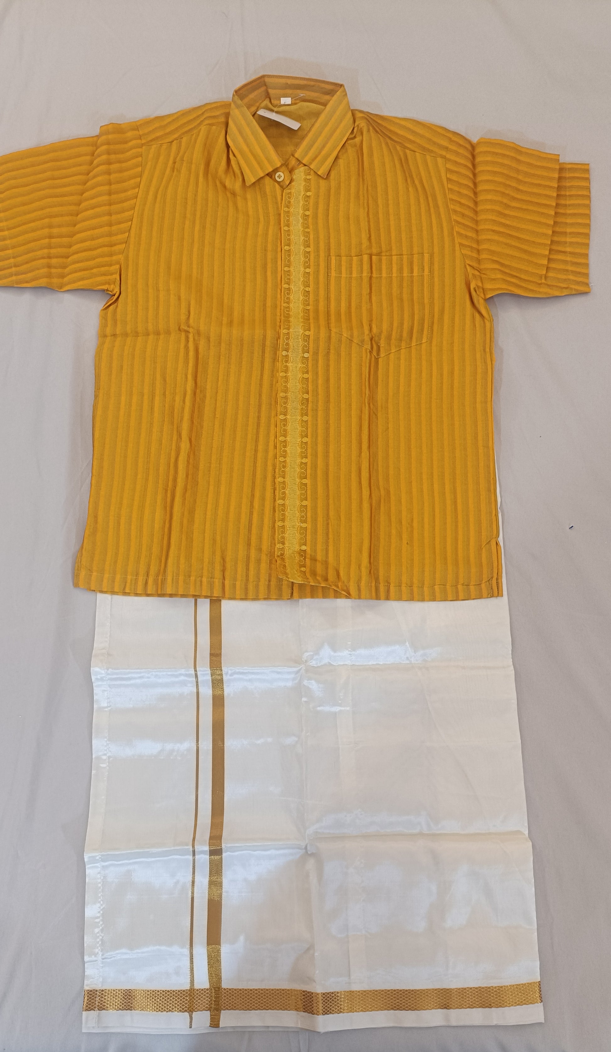 Alluring Yellow Color Festival Wear Kids Dhoti Set