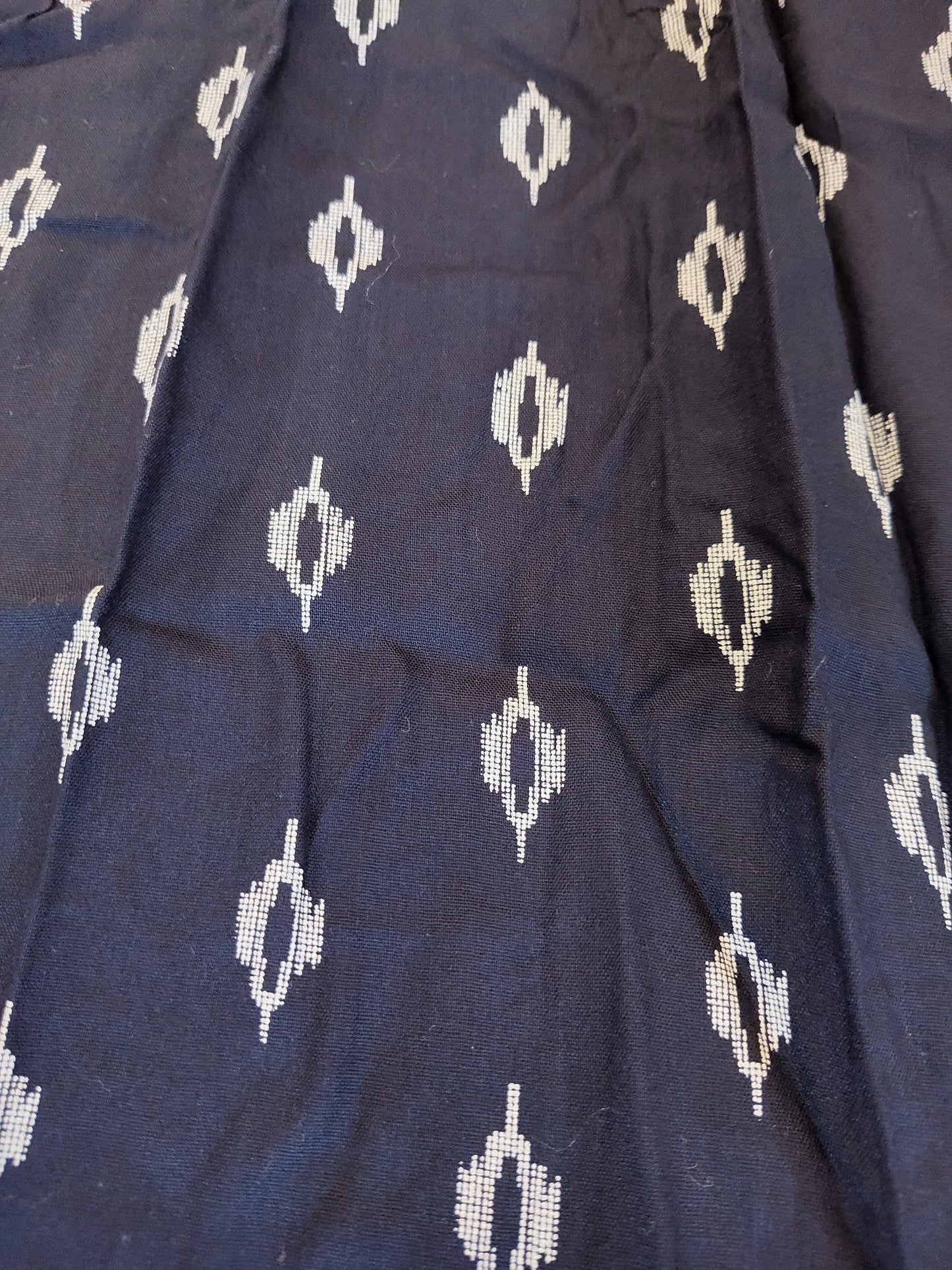 Dark Blue Palazzo Pants With White Ikkat Print Near Me