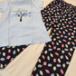 Charming Light Blue And Black Short Sleeve Round Neck Rich Cotton Pajama Set In USA
