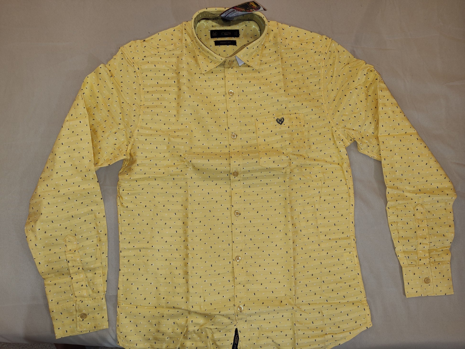 Attractive Light Yellow Full Sleeve Shirt For Men