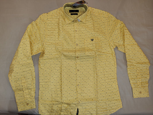 Attractive Light Yellow Full Sleeve Shirt For Men