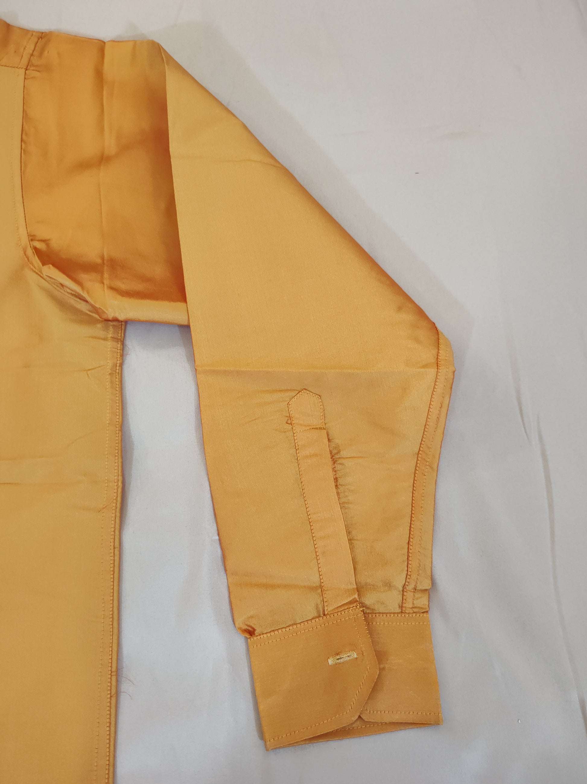 Charming Golden Color Half Sleeve Silk Shirt In USA