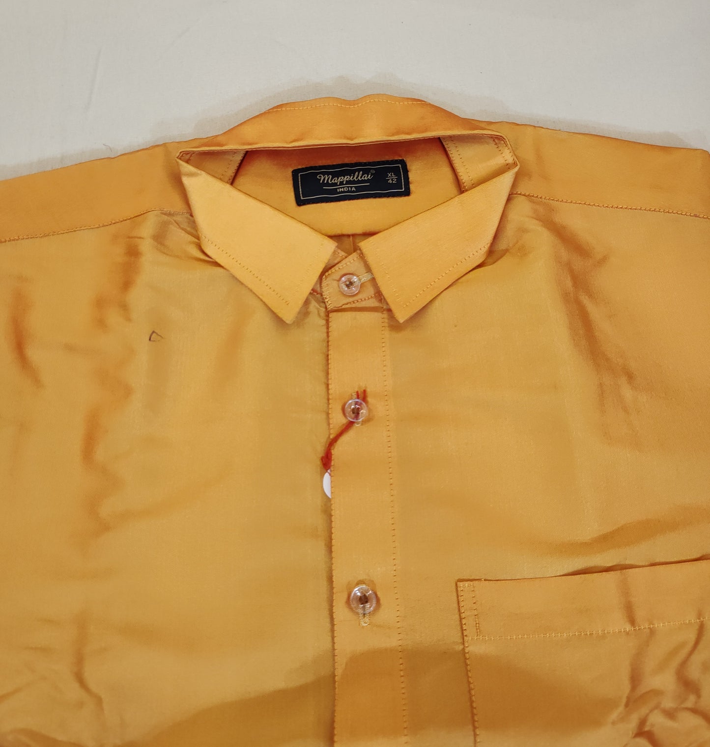 Charming Golden Color Half Sleeve Silk Shirt Near Me