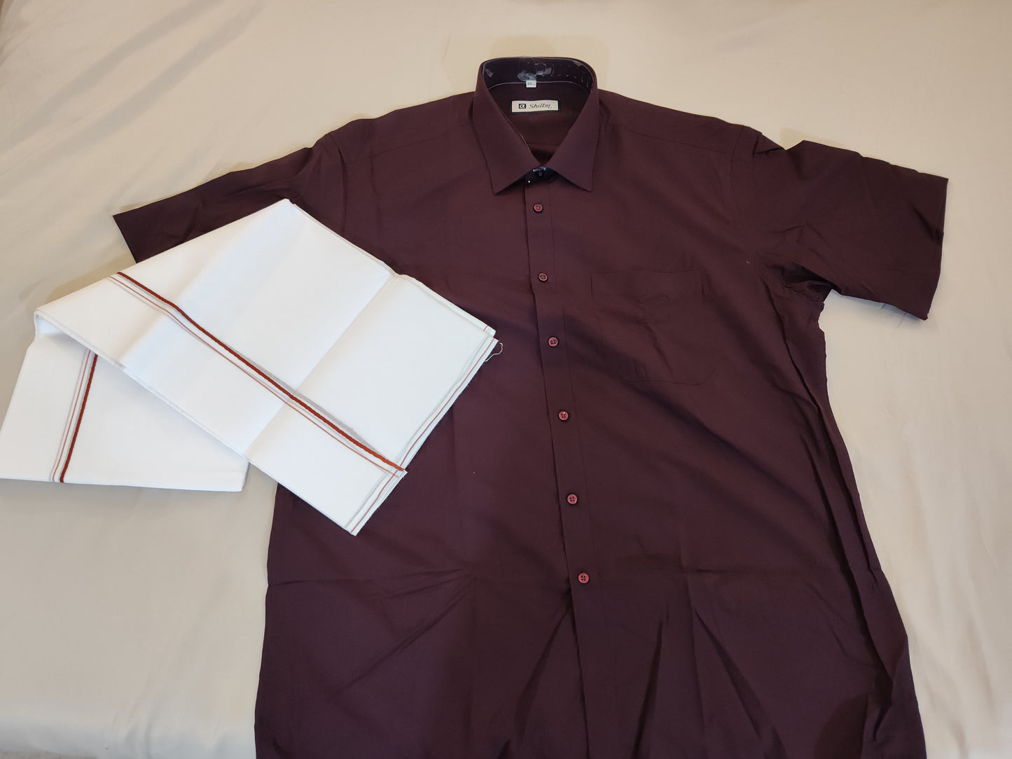 Attractive Burgundy Color Short Sleeves Shirt Near Me