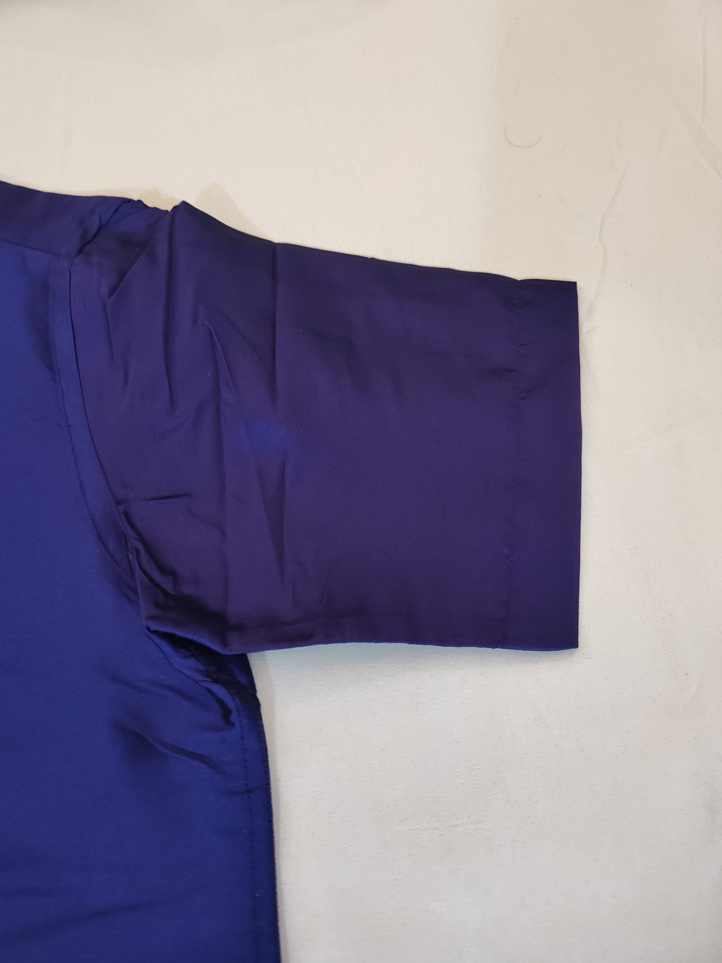 Fabulous Dark Blue Color Half Sleeve Silk Shirt In Prescott