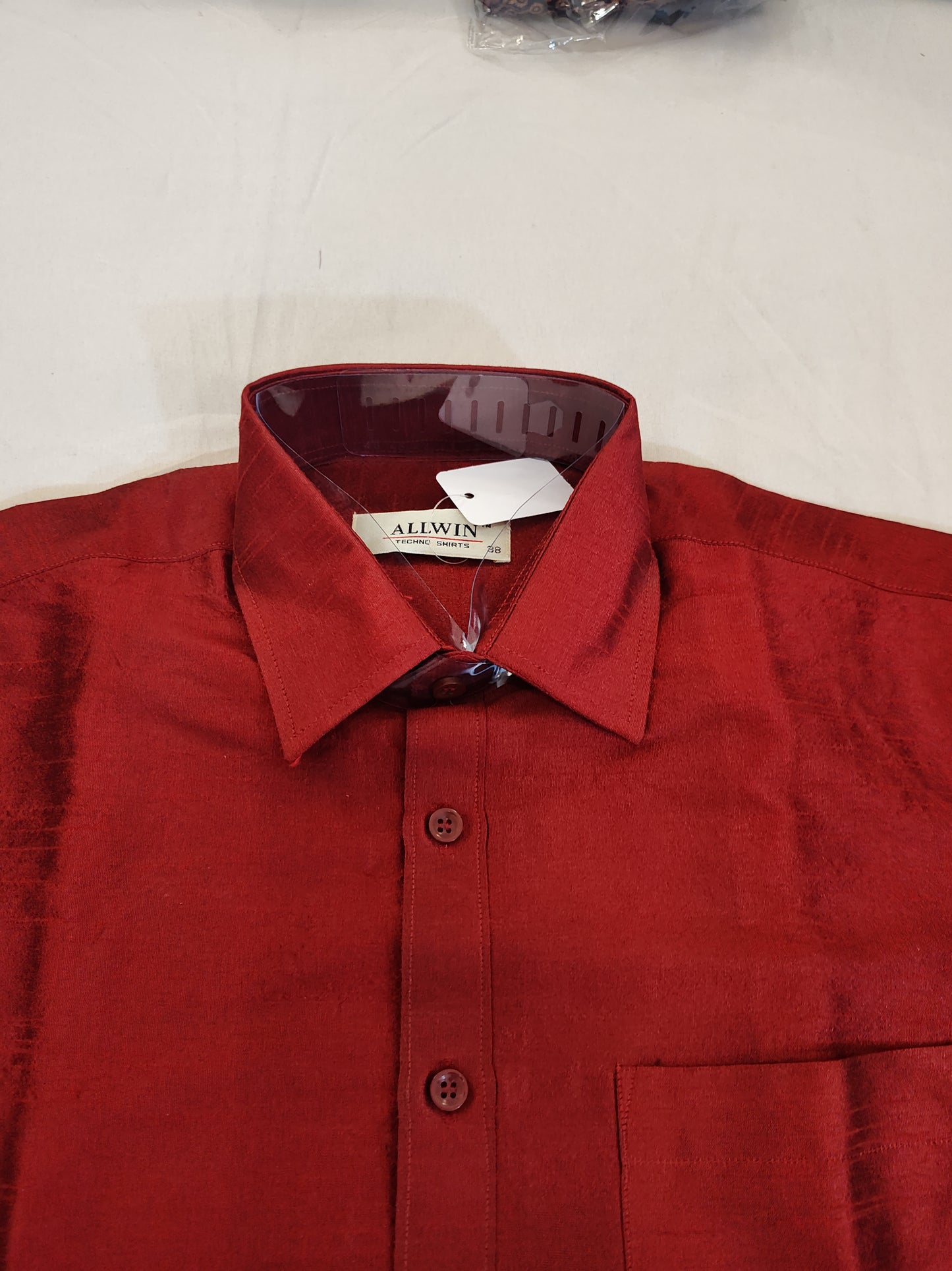 Attractive Red Color Half Sleeve Silk Shirt Near Me