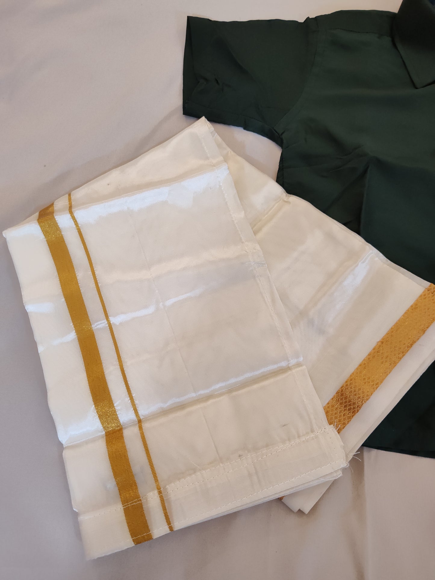 Alluring Dark Green Shirt With Dhoti In USA