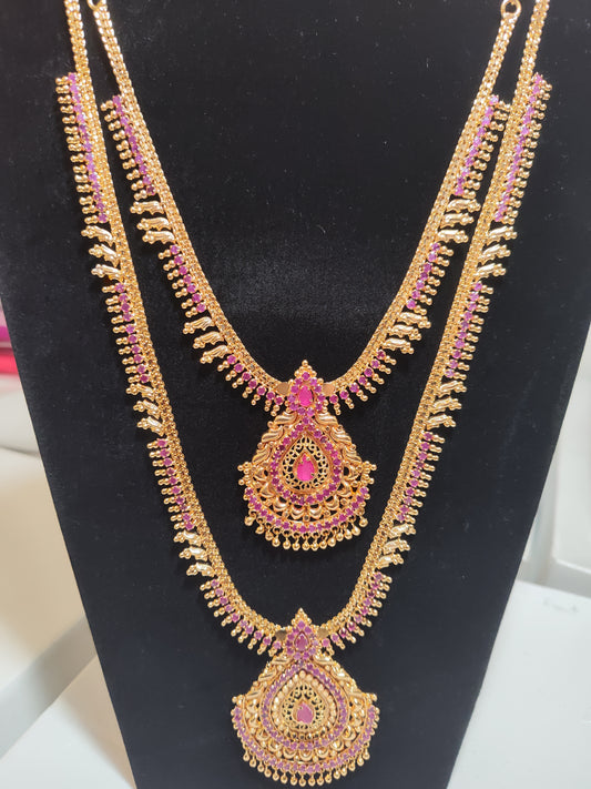 Beautiful Long And Short Multi Color Necklace With Beautiful Design