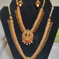 Traditional Solid Gold Plated Multi Color Necklace With Earrings Set