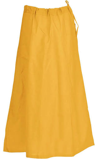 Beautiful Dark Yellow Women's Pure Cotton Readymade Petticoat