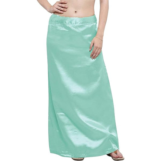 Appealing Women's Sea Green Pure Cotton Readymade Petticoat 
