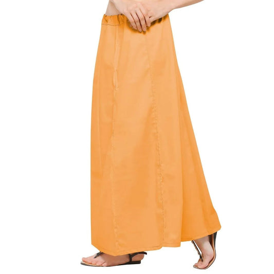 Appealing Women's Orange Pure Cotton Readymade Petticoat For Saree