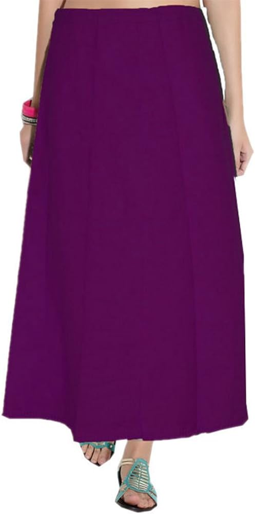 Pleasing Women's Purple Pure Cotton Readymade Petticoat For Saree