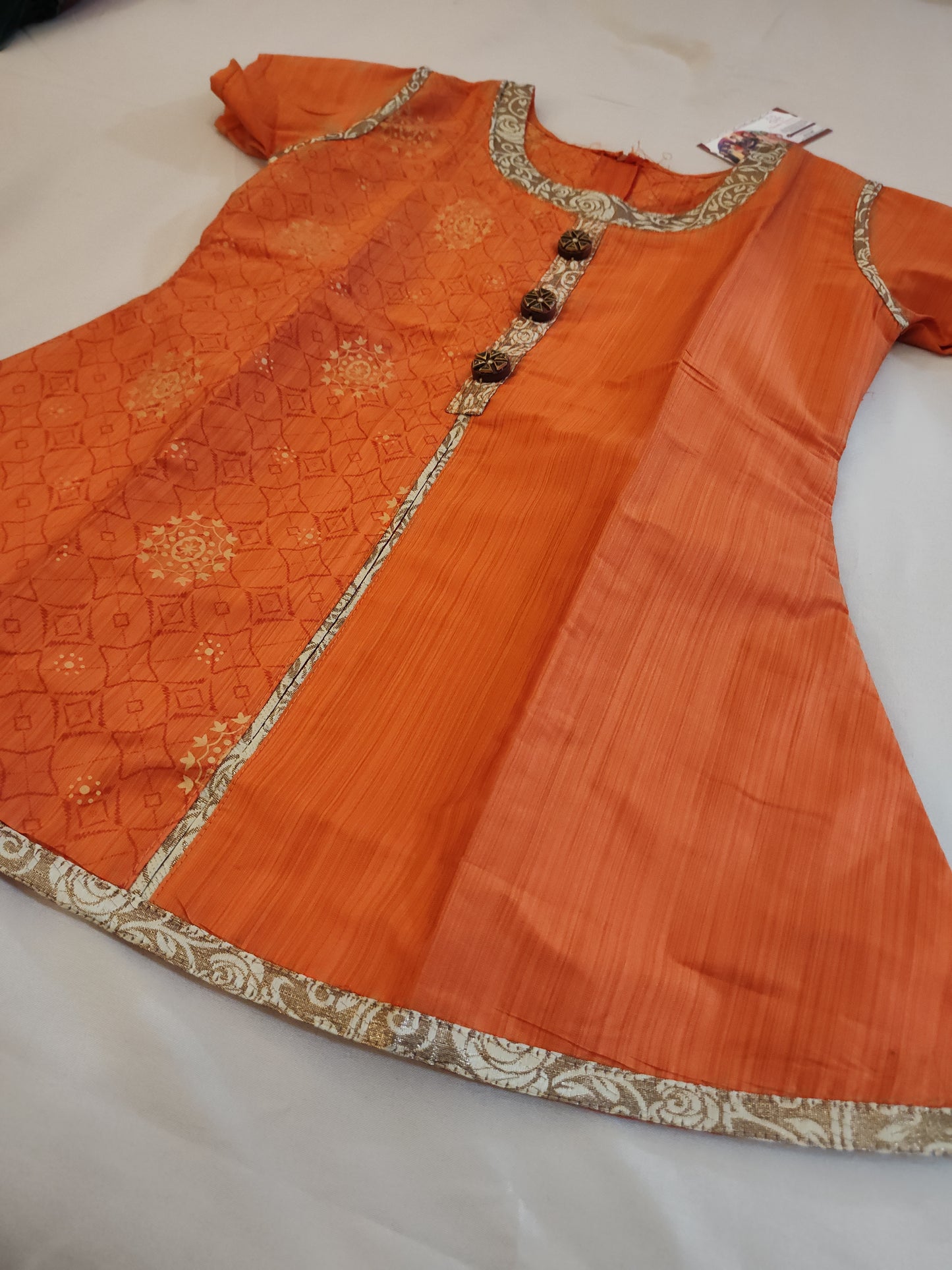 Alluring Orange Color Rayon Kurti Near Me