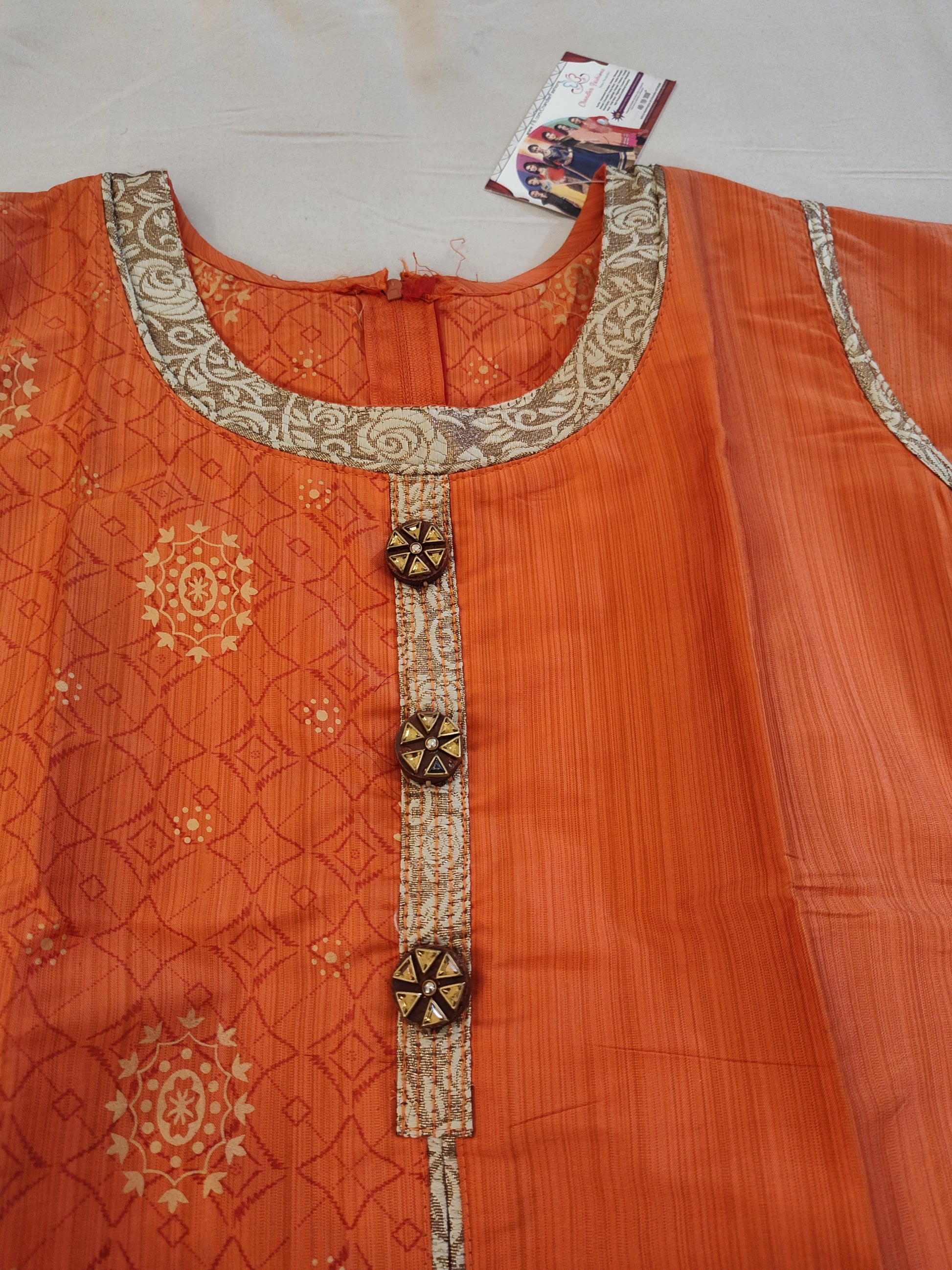 Alluring Orange Color Rayon Kurti In USA