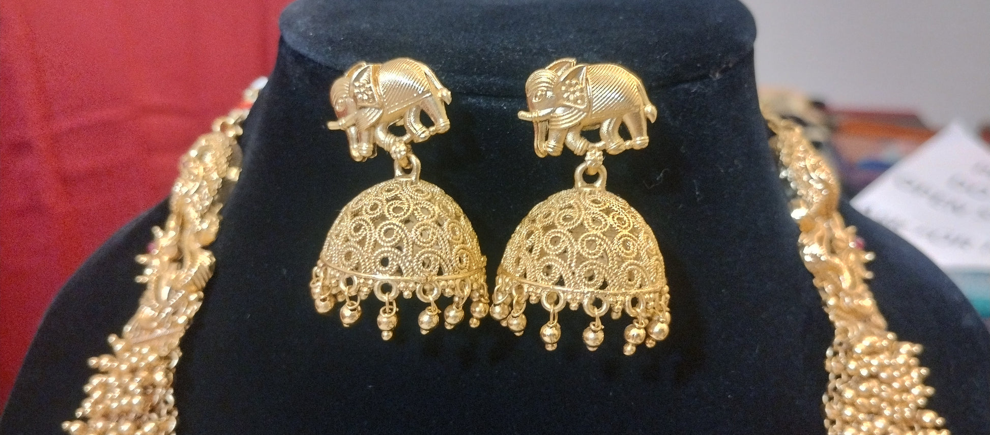 Traditional Gold Plated Elephant Design Necklace Near Me