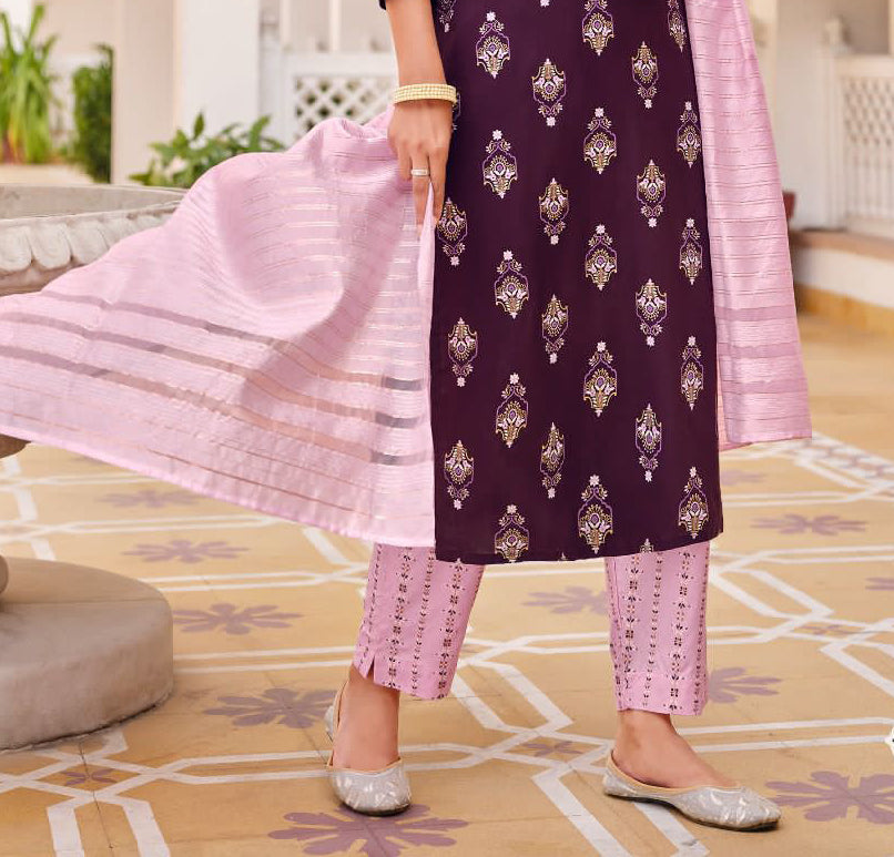 Charming Purple Color Rayon Kurti In USA