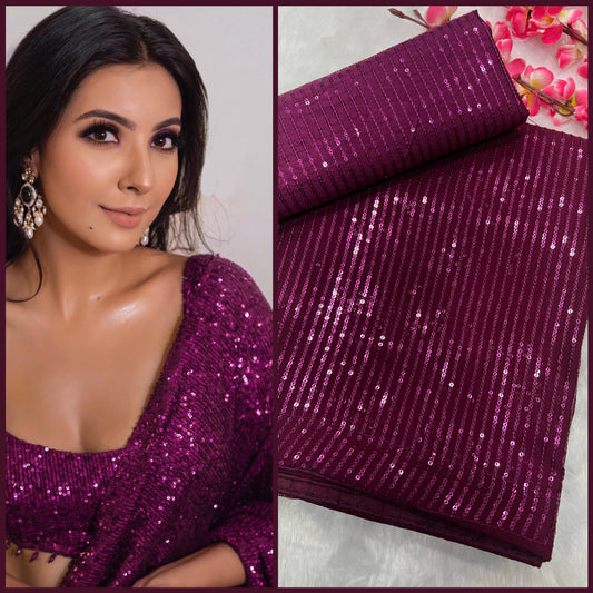 Amazing Lavender Color Heavy Georgette With Embroidery Work Party Wear Saree