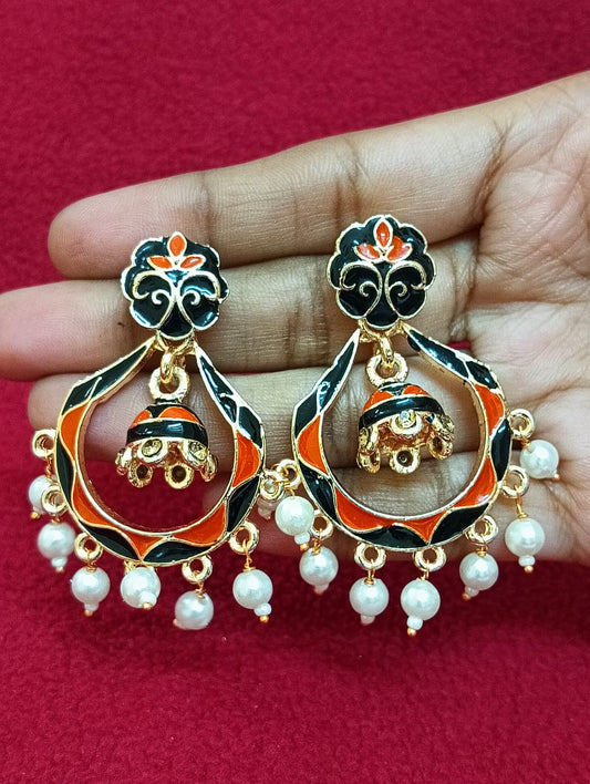 Beautiful Multicolored Antique Gold Earrings For Women