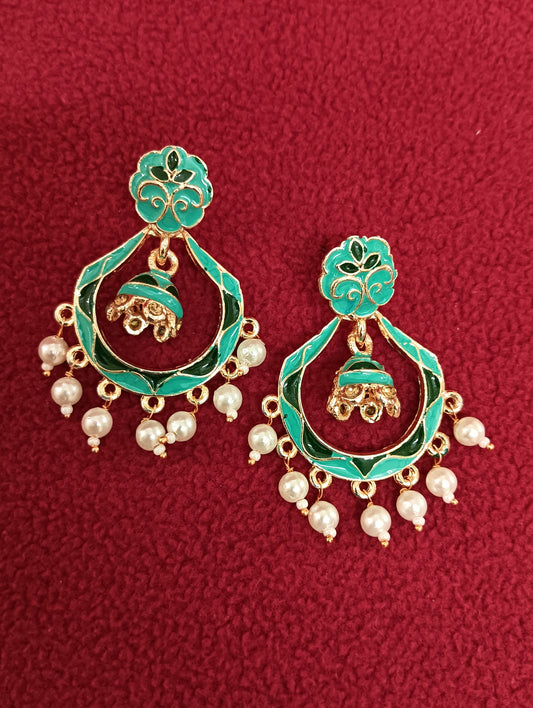 Beautiful Multicolored Antique Gold Earrings For Women