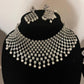American Diamond White Stoned Necklace With Earrings Near Me