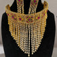 Attractive Gold Plated Multicolor Stone Design Necklace With Earrings