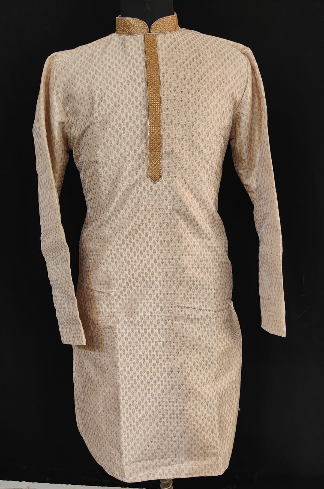 Alluring Ivory Color Full Sleeve Embroidery Work Kurta Pajama Set For Men