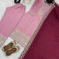Elegant Light Pink Color Chinon Silk With Embroidery Work Palazzo Suits In Tempe