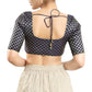 Fanciable Navy Blue Color Jacquard With Front Open Readymade Blouse Near Me