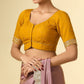 Charming Yellow Color V Neck Readymade Blouse For Women