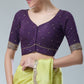 Elegant Dark Purple Color Silk Blend Readymade Blouse For Women