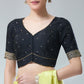 Appealing Black Colored Silk Blend Readymade Blouse For Women