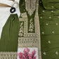 Graceful Green Color Pure Chinon Silk With Heavy Embroidery Work Palazzo Suits Near Me