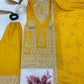 Stunning Yellow Color Pure Chinon Silk Embroidery And Dori Sequence Work Palazzo Suits Near Me