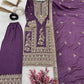 Pretty Lavender Color Pure Chinon Silk With Heavy Embroidery Work Palazzo Suits Near Me